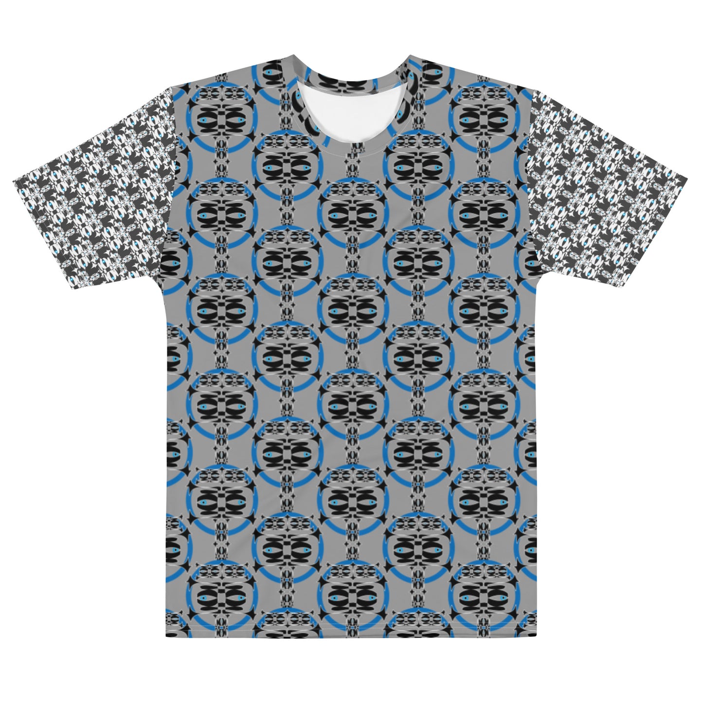 メンズTシャツ・青輪イジドール模様グレー【CA001- TCNM005】