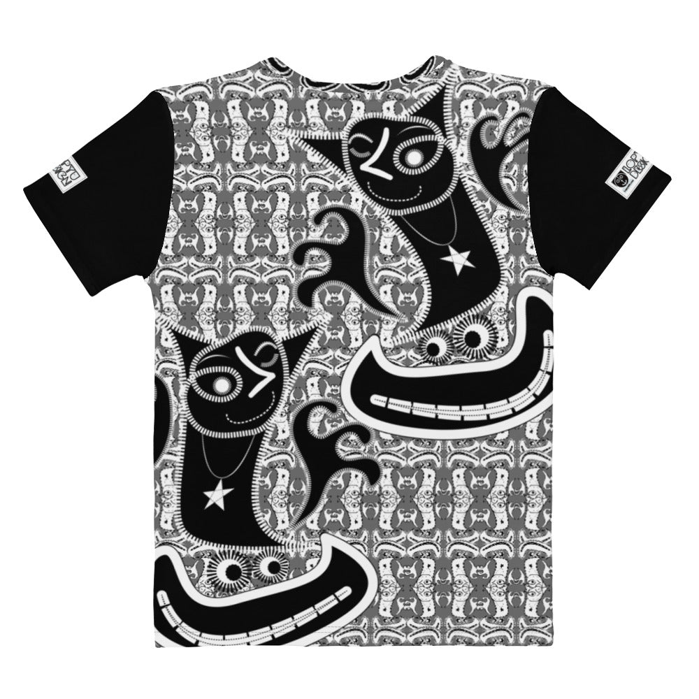 レディースクールネックTシャツ・大王ジェニーモノクロ【CA005- TCNL02】