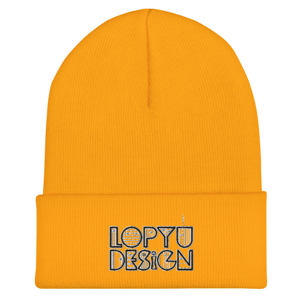 折り込み付きニット帽・LOPYUDESIGNロゴモダン【LD002-FNC002】