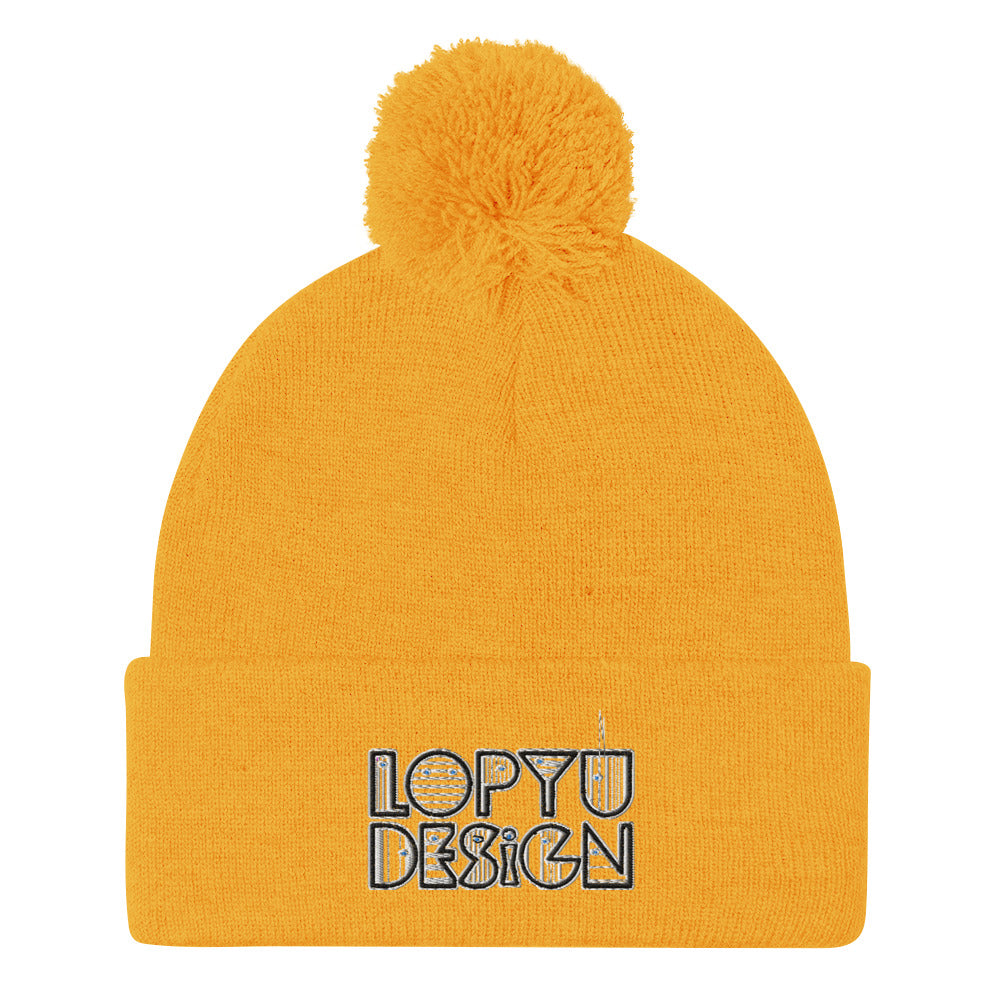 ポンポン付きニット帽・LOPYUDESIGNロゴ【LD002-BNH002】