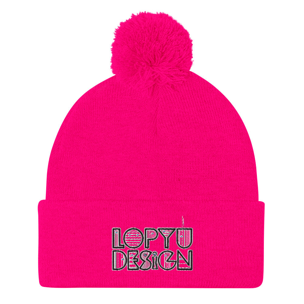 ポンポン付きニット帽・LOPYUDESIGNロゴ【LD002-BNH002】