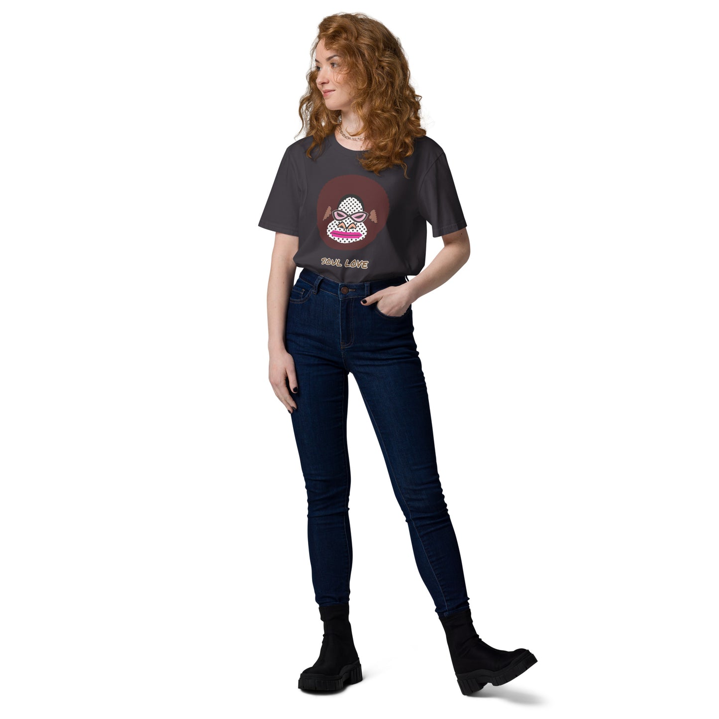 ユニセックス オーガニックコットン製Tシャツ・アフロゴリラダダ【CA076- TOCU015】