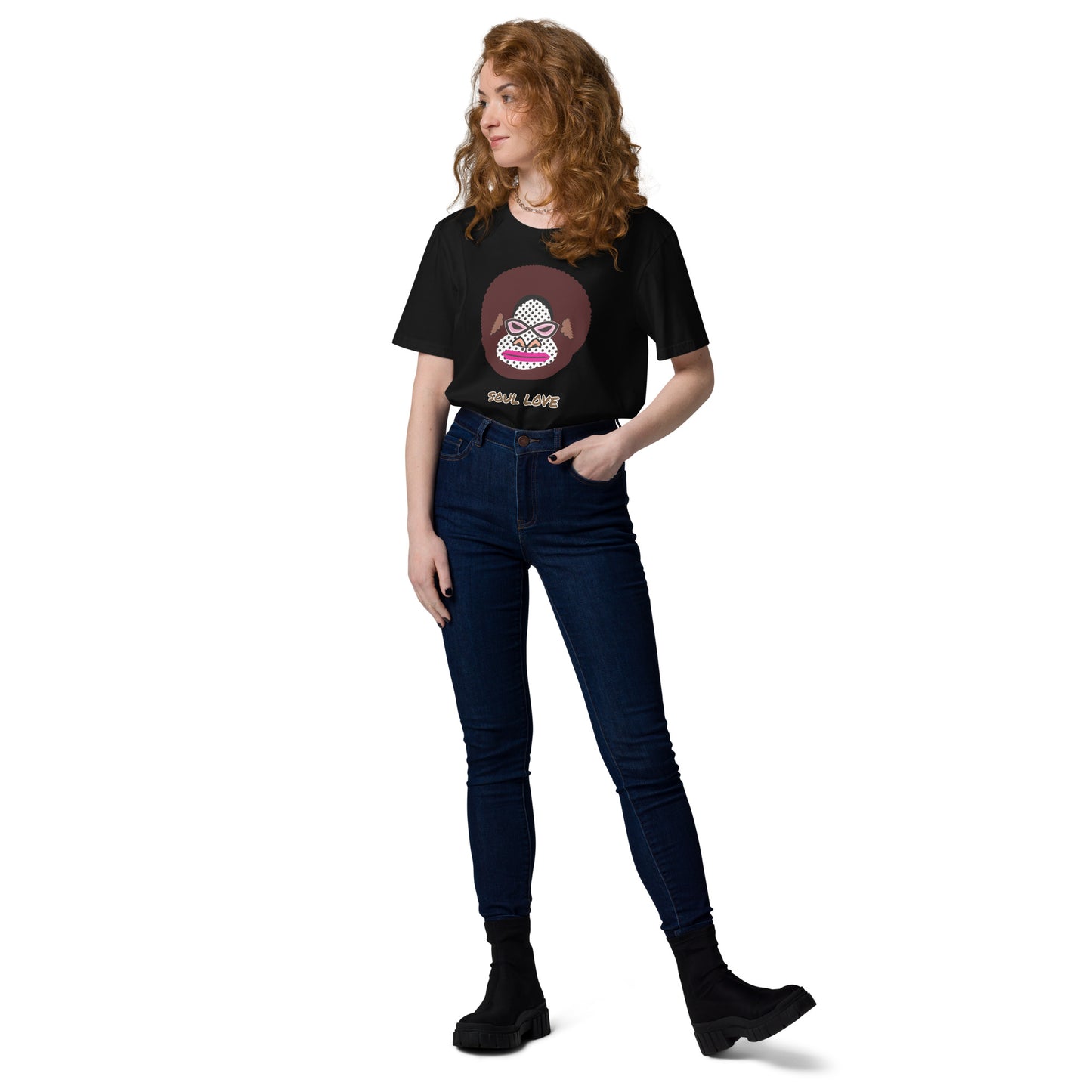ユニセックス オーガニックコットン製Tシャツ・アフロゴリラダダ【CA076- TOCU015】
