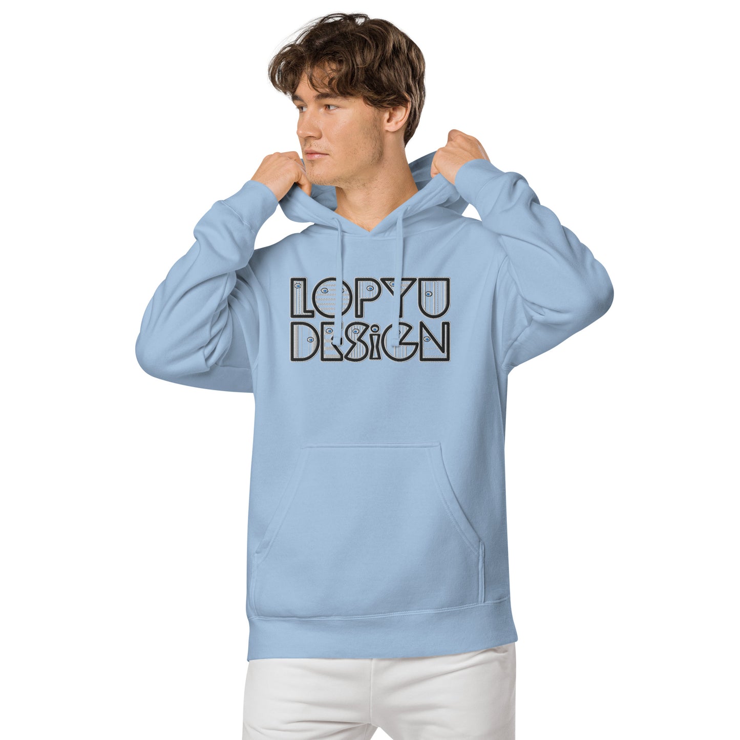 ユニセックス 顔料染め パーカー・lopyudesignロゴ【LD002-SSU002】
