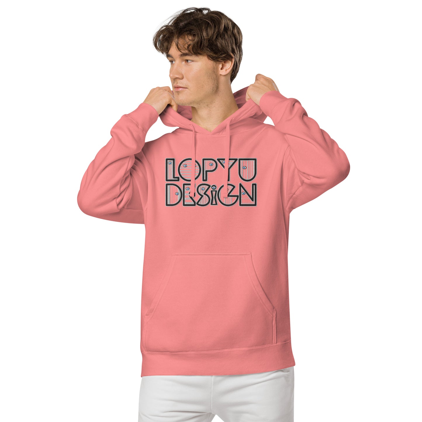 ユニセックス 顔料染め パーカー・lopyudesignロゴ【LD002-SSU002】