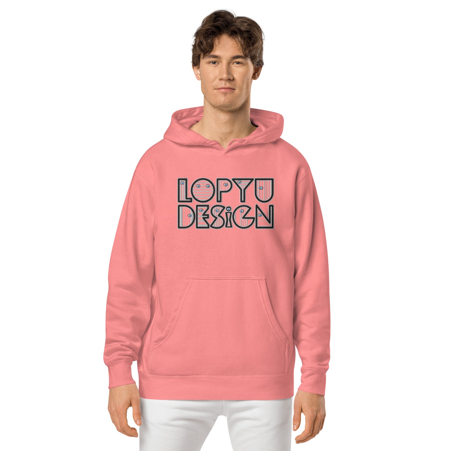 ユニセックス 顔料染め パーカー・lopyudesignロゴ【LD002-SSU002】