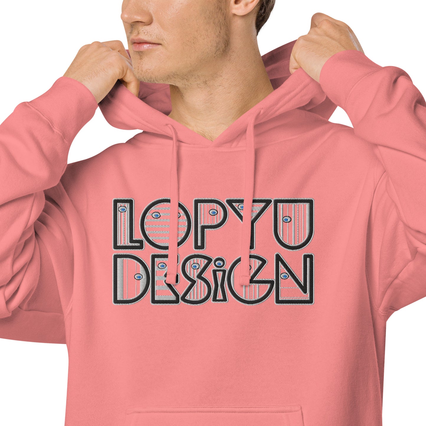 ユニセックス 顔料染め パーカー・lopyudesignロゴ【LD002-SSU002】