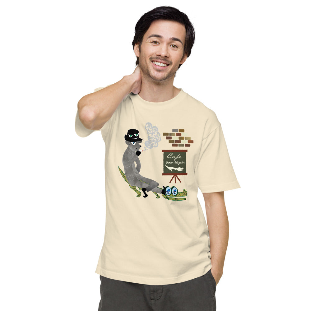 ユニセックス ヘビーウェイト 半袖Tシャツ・ドーモアーリゲーター/わにがとう【CA022- THWU009】