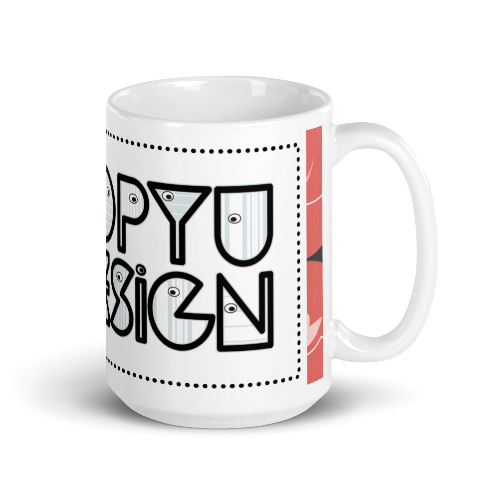 マグカップ(白)・ロピュズカフェ赤丸アイコン模様【LC002- MG014】