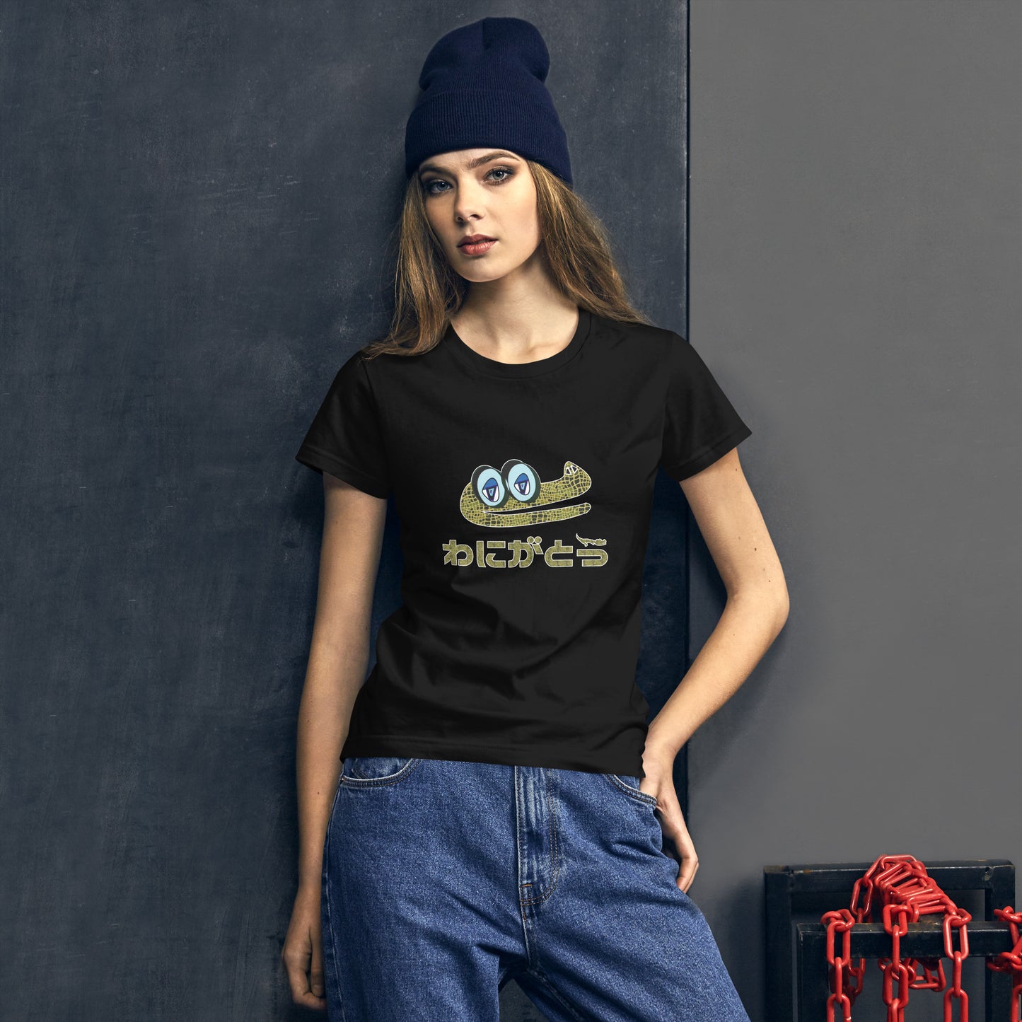 レディース ファッションフィットTシャツ・ワニガトウ【CA022- FTL007】