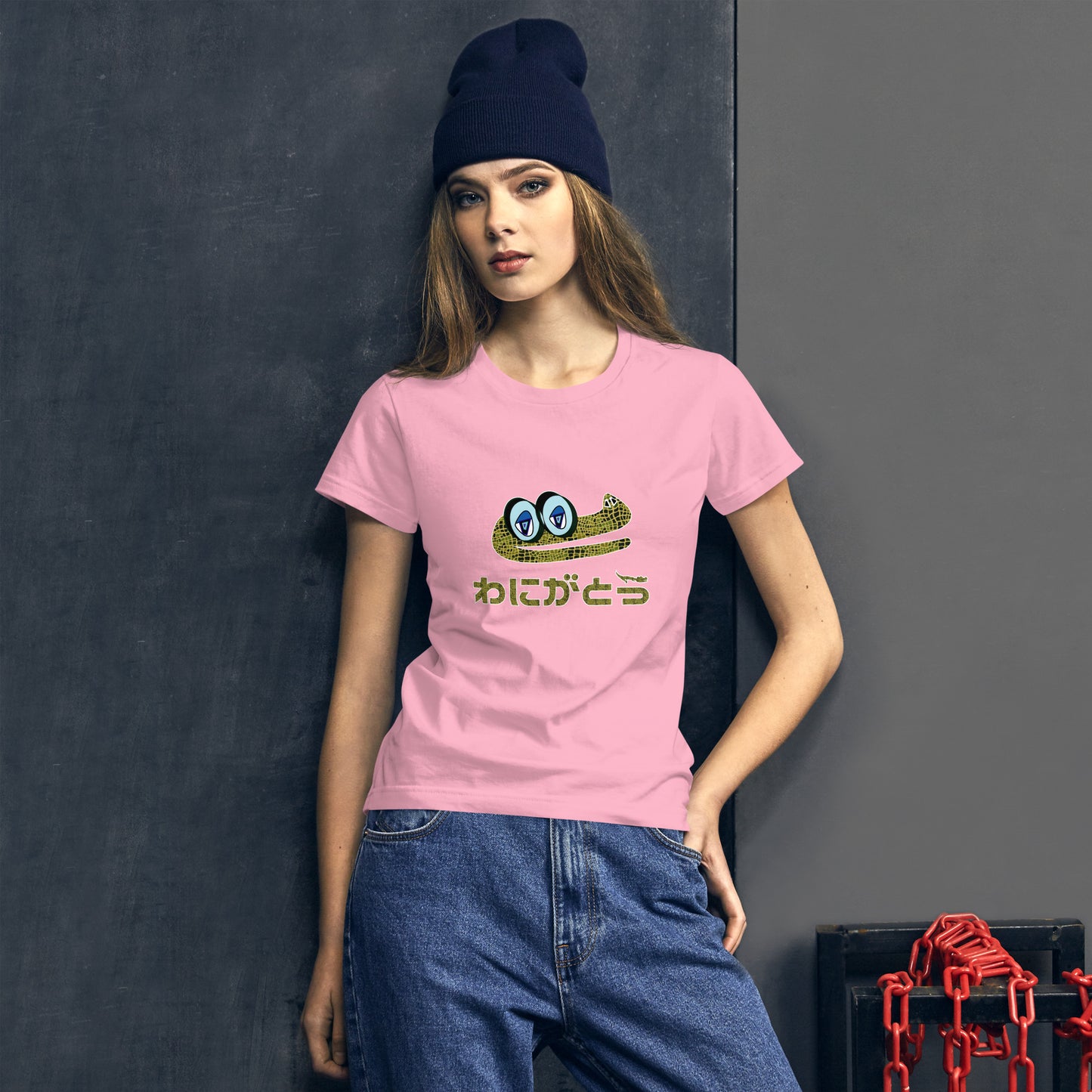レディース ファッションフィットTシャツ・ワニガトウ【CA022- FTL007】