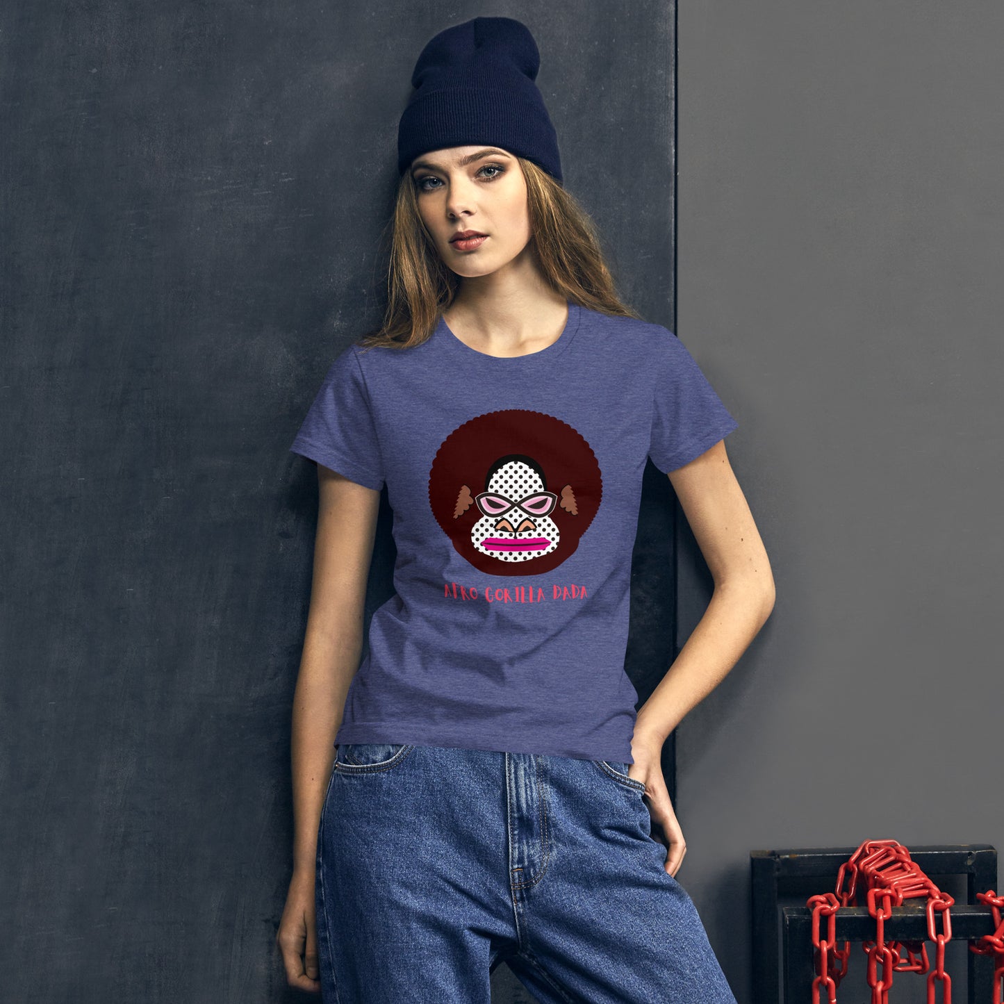 レディース ファッションフィットTシャツ・アフロゴリラダダ【CA076- FTL002】