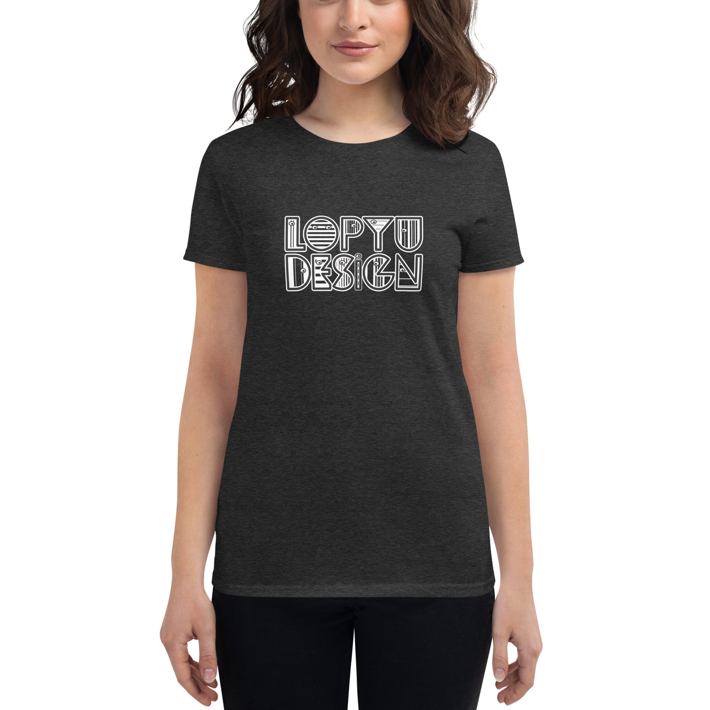 レディース ファッションフィットTシャツ・lopyudesignロゴモダン【LD002-FTL003】