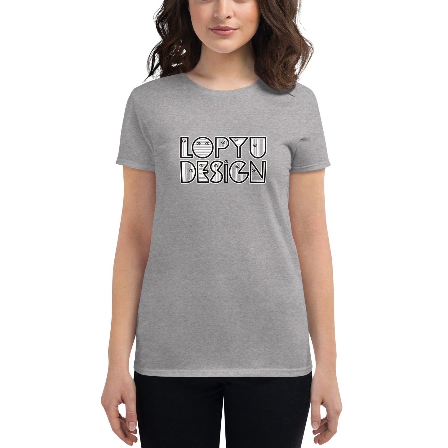 レディース ファッションフィットTシャツ・lopyudesignロゴモダン【LD002-FTL003】