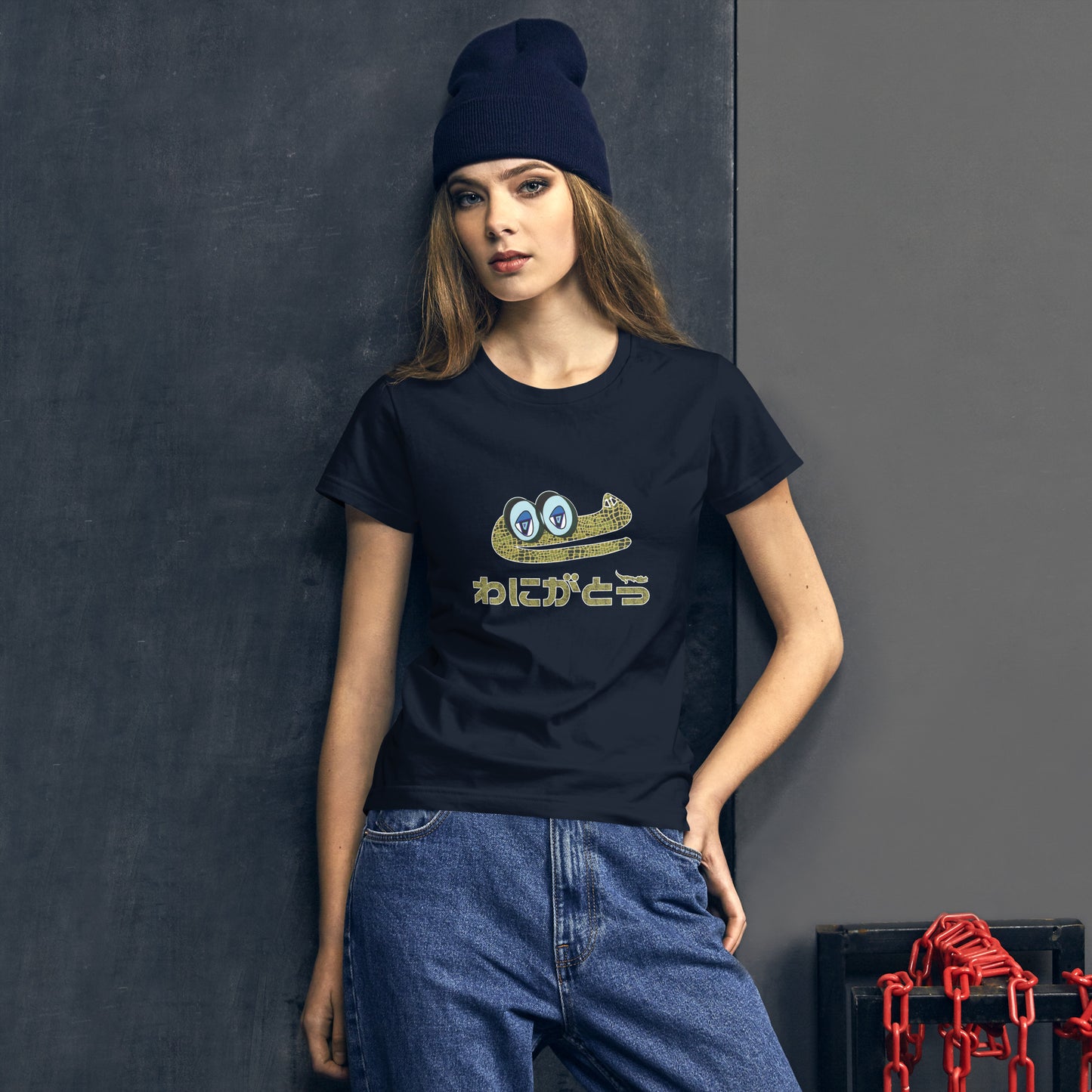 レディース ファッションフィットTシャツ・ワニガトウ【CA022- FTL007】