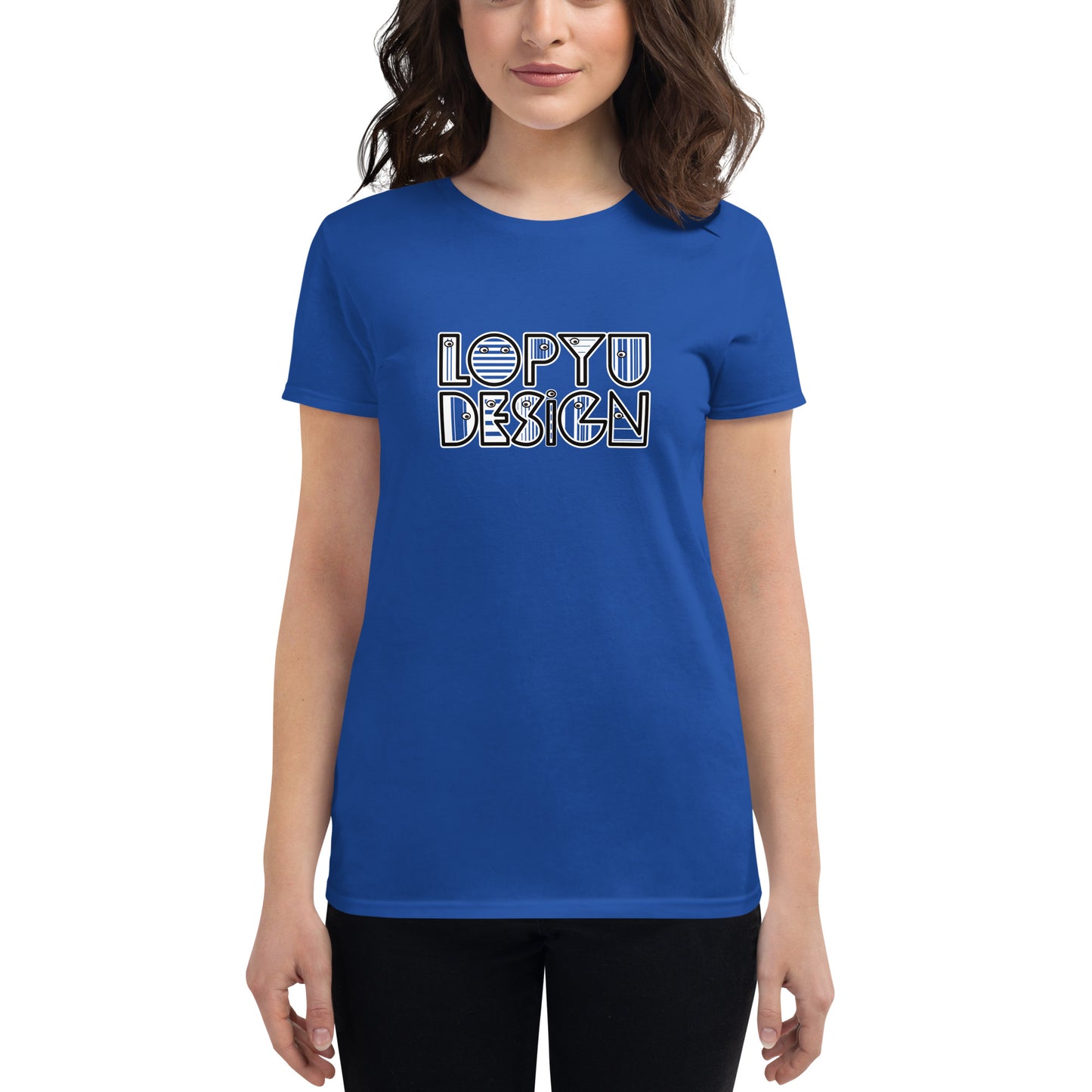 レディース ファッションフィットTシャツ・lopyudesignロゴモダン【LD002-FTL003】