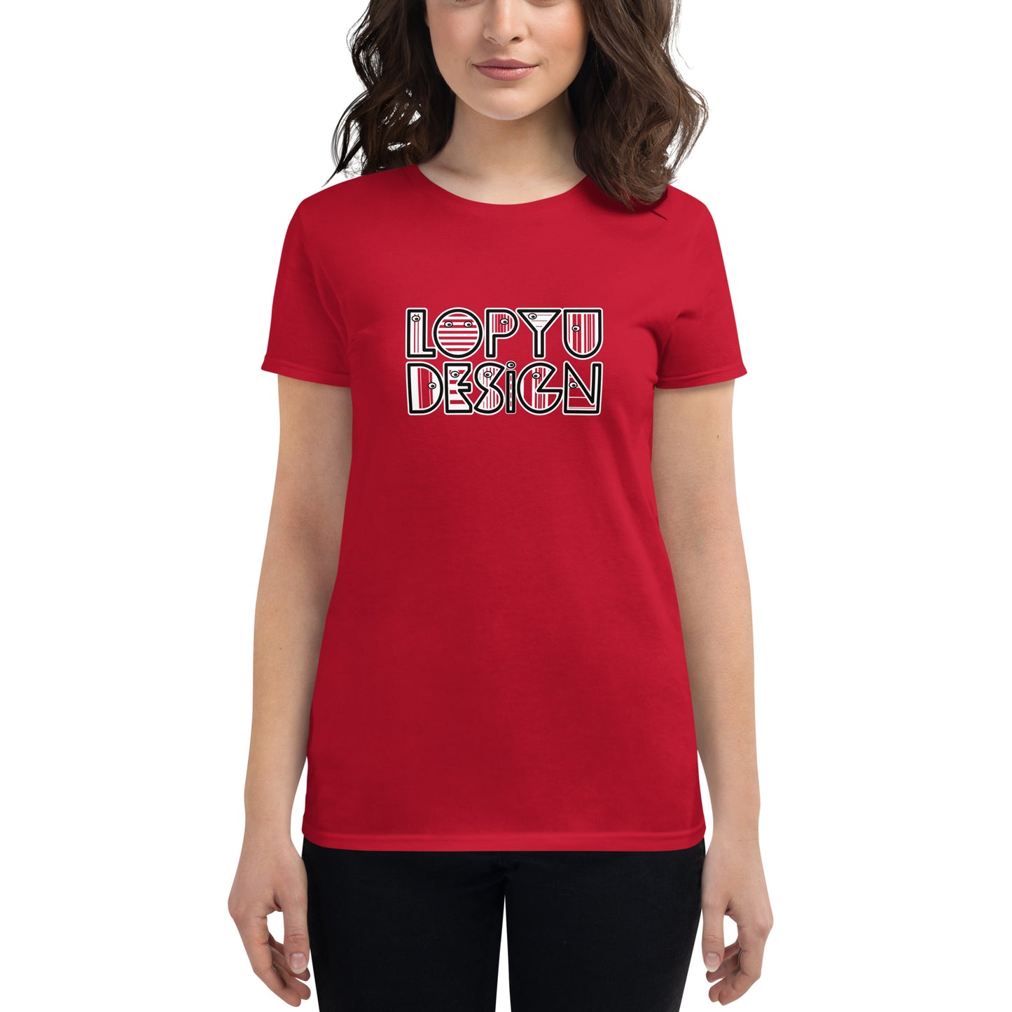 レディース ファッションフィットTシャツ・lopyudesignロゴモダン【LD002-FTL003】