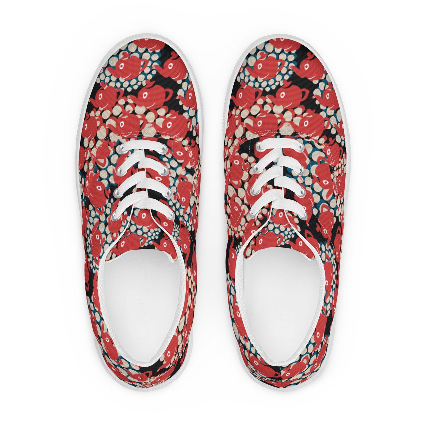 レディース レースアップ キャンバスシューズ