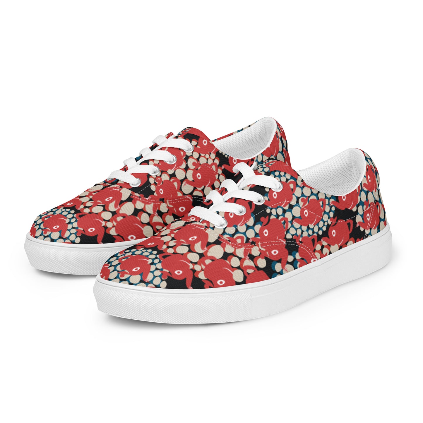 レディース レースアップ キャンバスシューズ