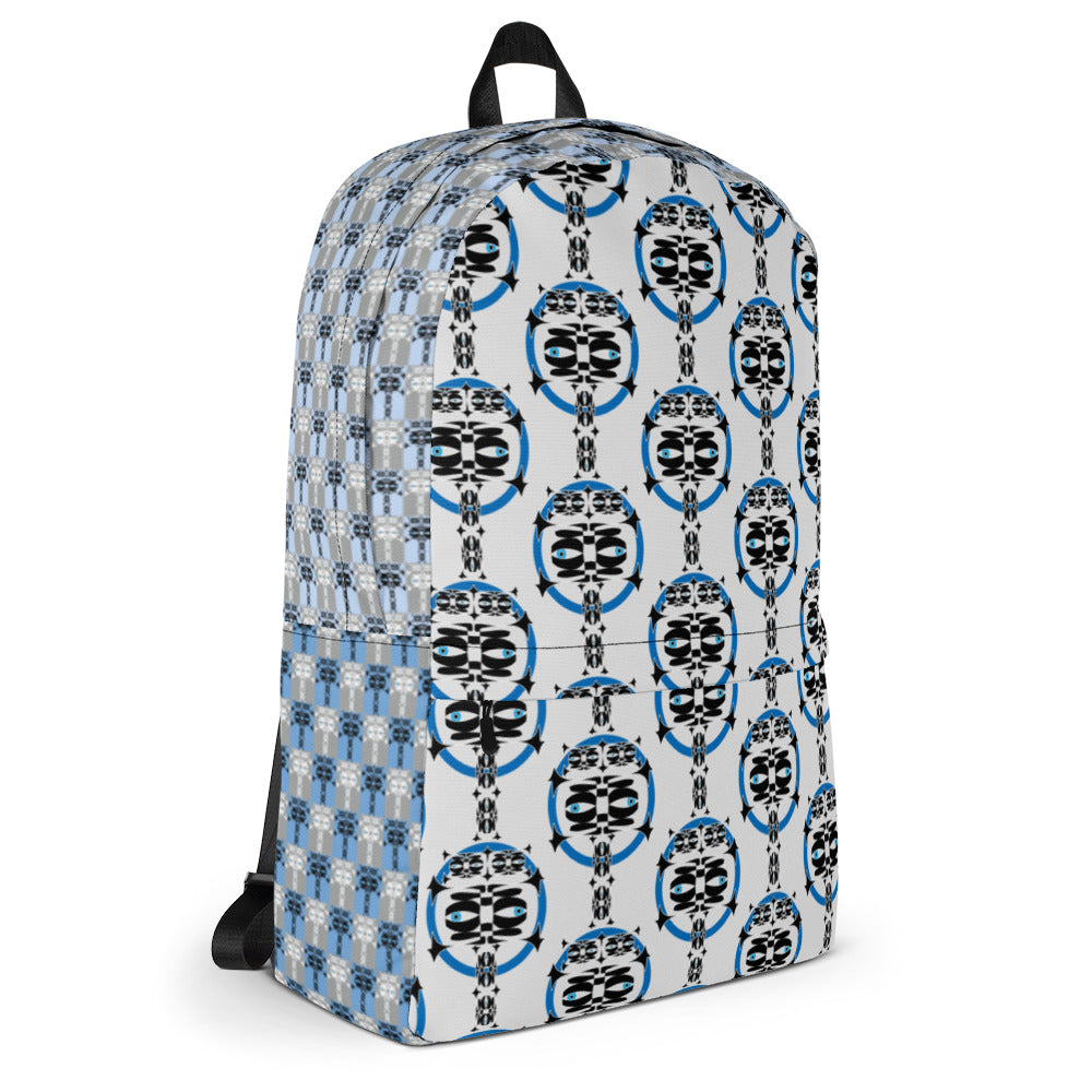 バックパック・青輪イジドール模様白地【CA001- BP004】