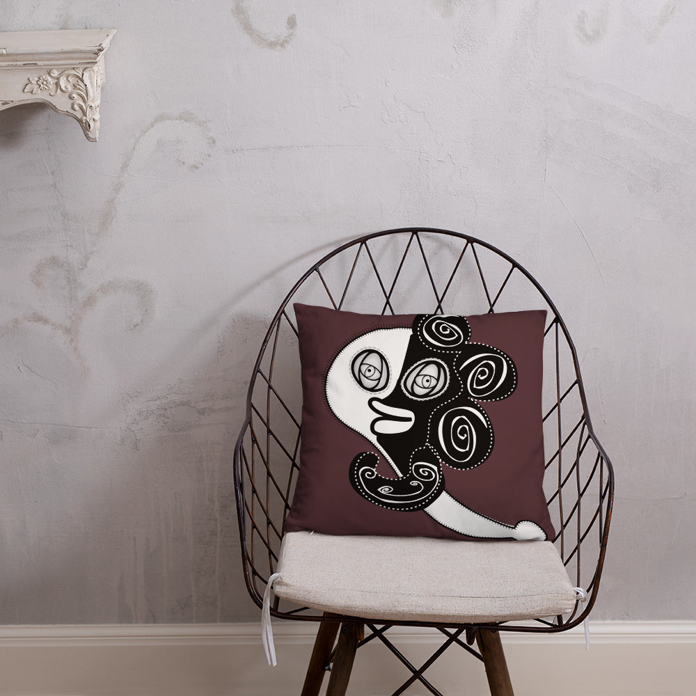 ベーシッククッション・ラメ子先生模様裏臙脂【CA002-BC002】