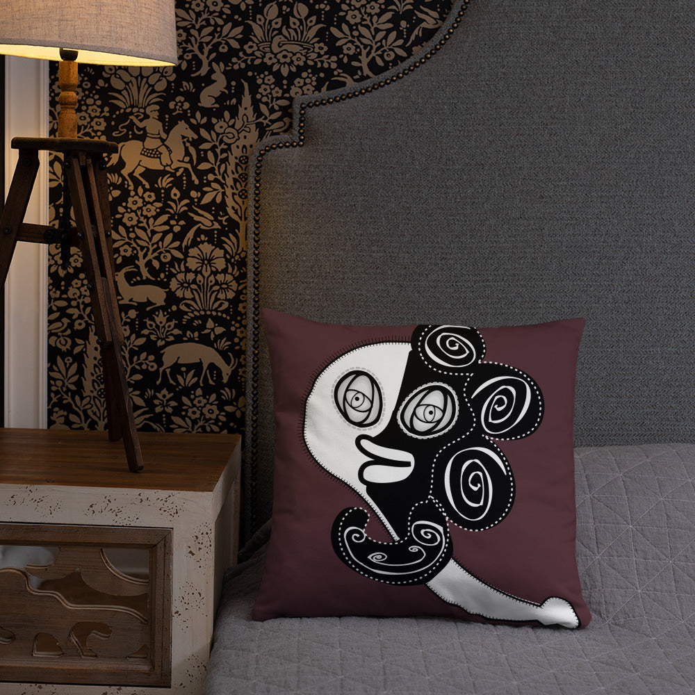 ベーシッククッション・ラメ子先生模様裏臙脂【CA002-BC002】