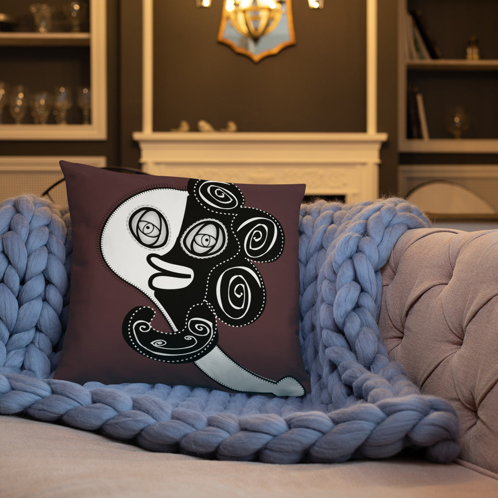 ベーシッククッション・ラメ子先生模様裏臙脂【CA002-BC002】