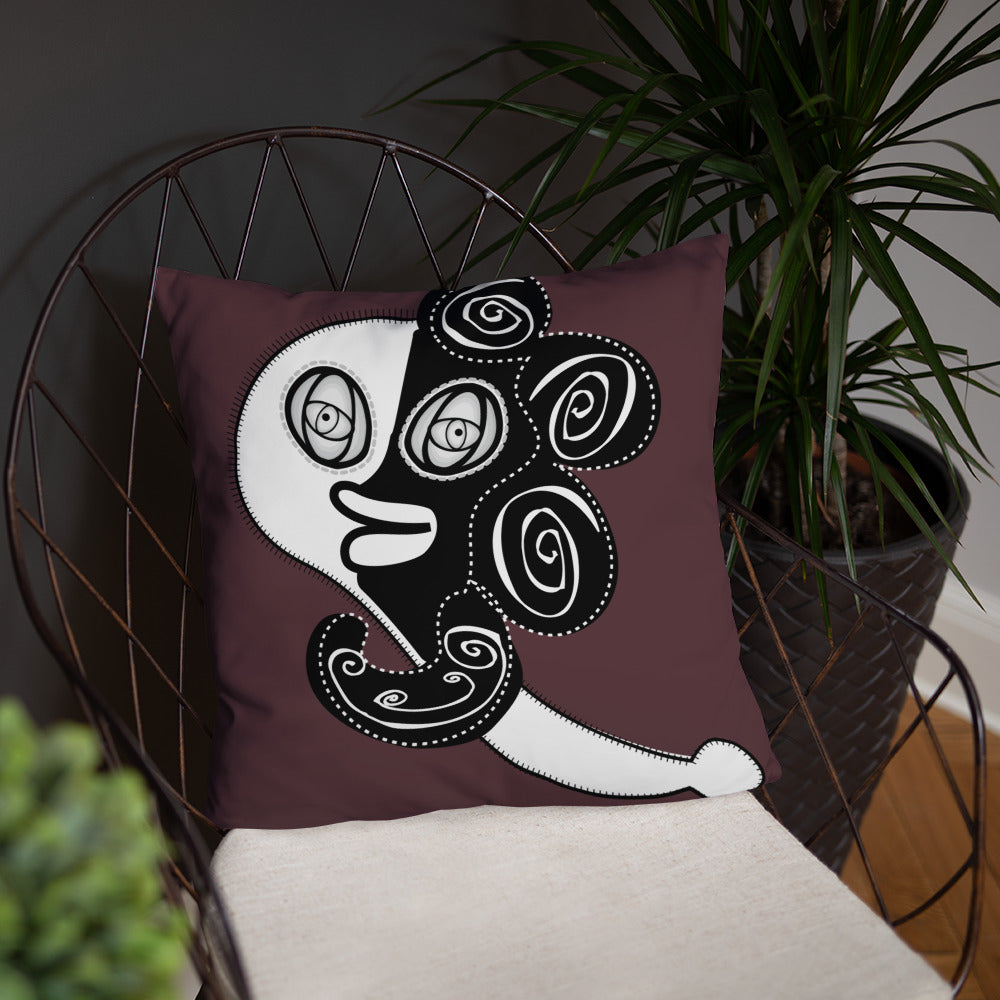 ベーシッククッション・ラメ子先生模様裏臙脂【CA002-BC002】