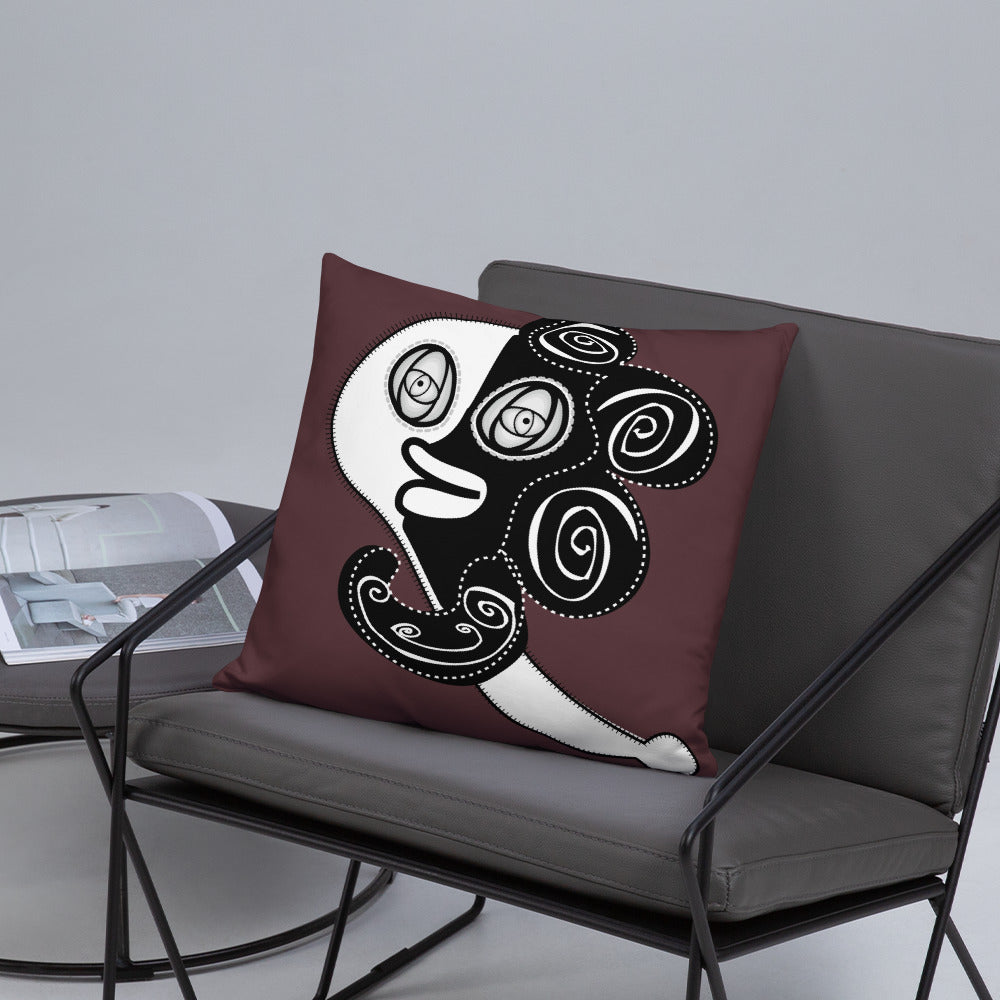 ベーシッククッション・ラメ子先生模様裏臙脂【CA002-BC002】