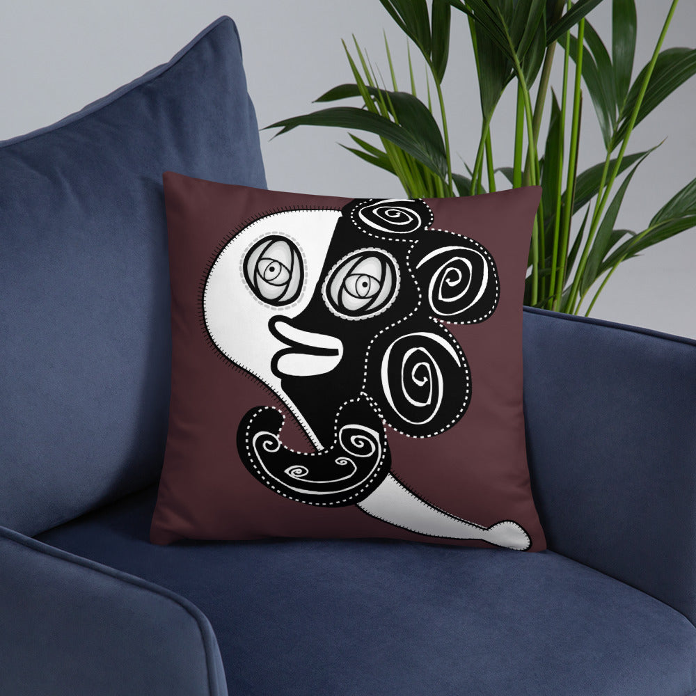 ベーシッククッション・ラメ子先生模様裏臙脂【CA002-BC002】