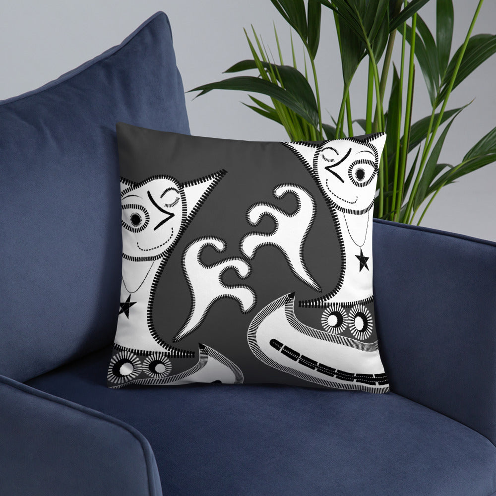 ベーシッククッション・パッチ大王ジェニー裏モノクロver【CA005-BC004】