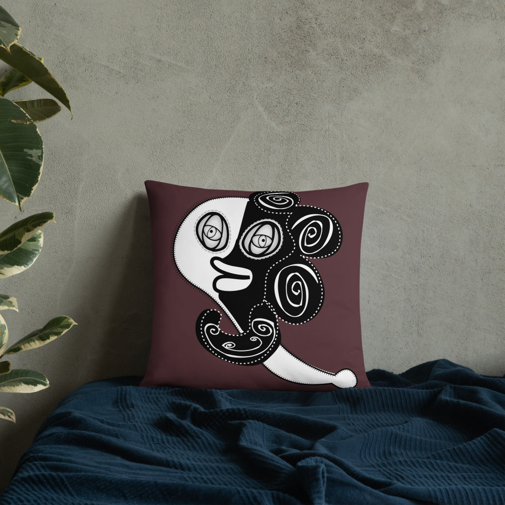 ベーシッククッション・ラメ子先生模様裏臙脂【CA002-BC002】