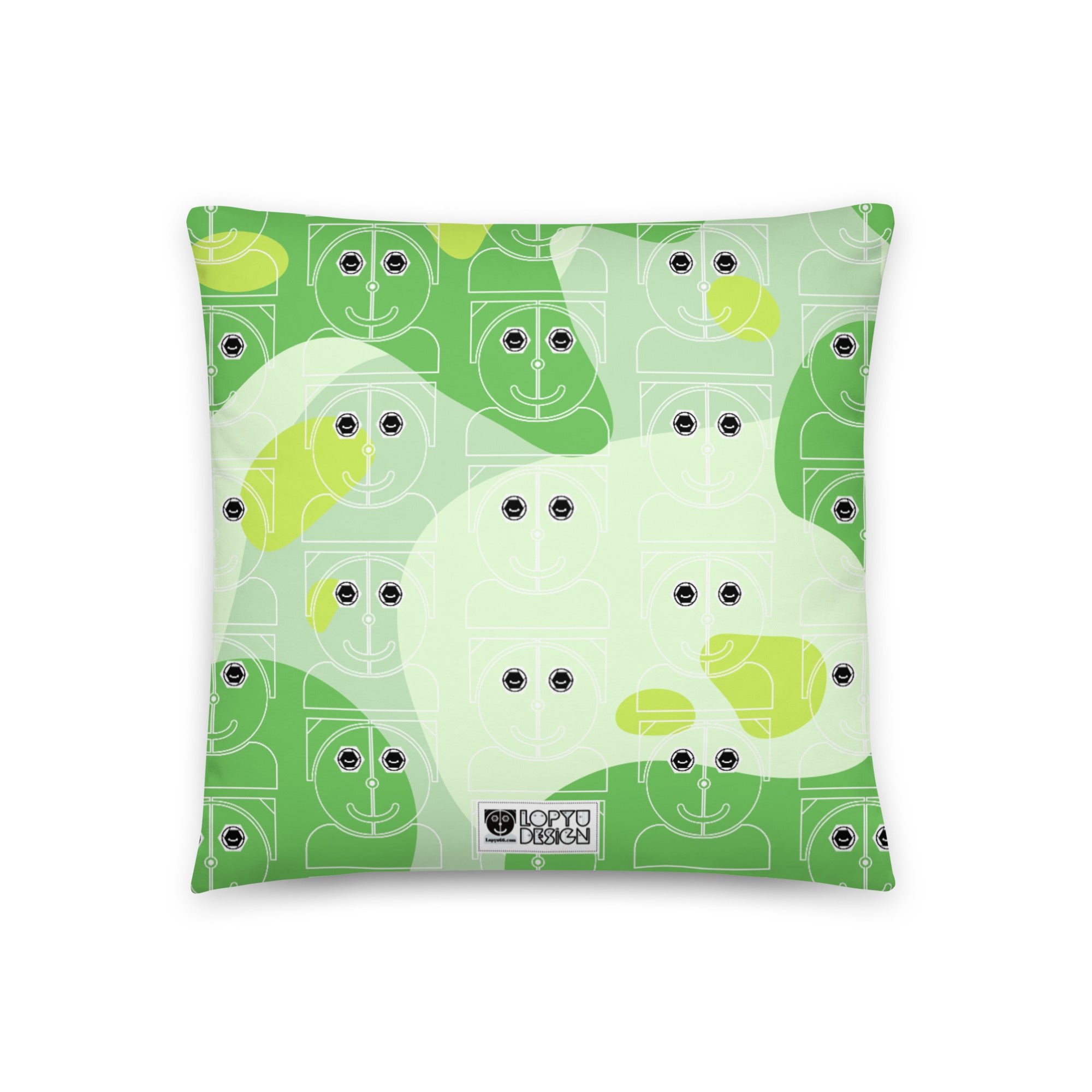 ベーシッククッション・ロピュールくんグリーンアブストラクト【LC001-BC020】
