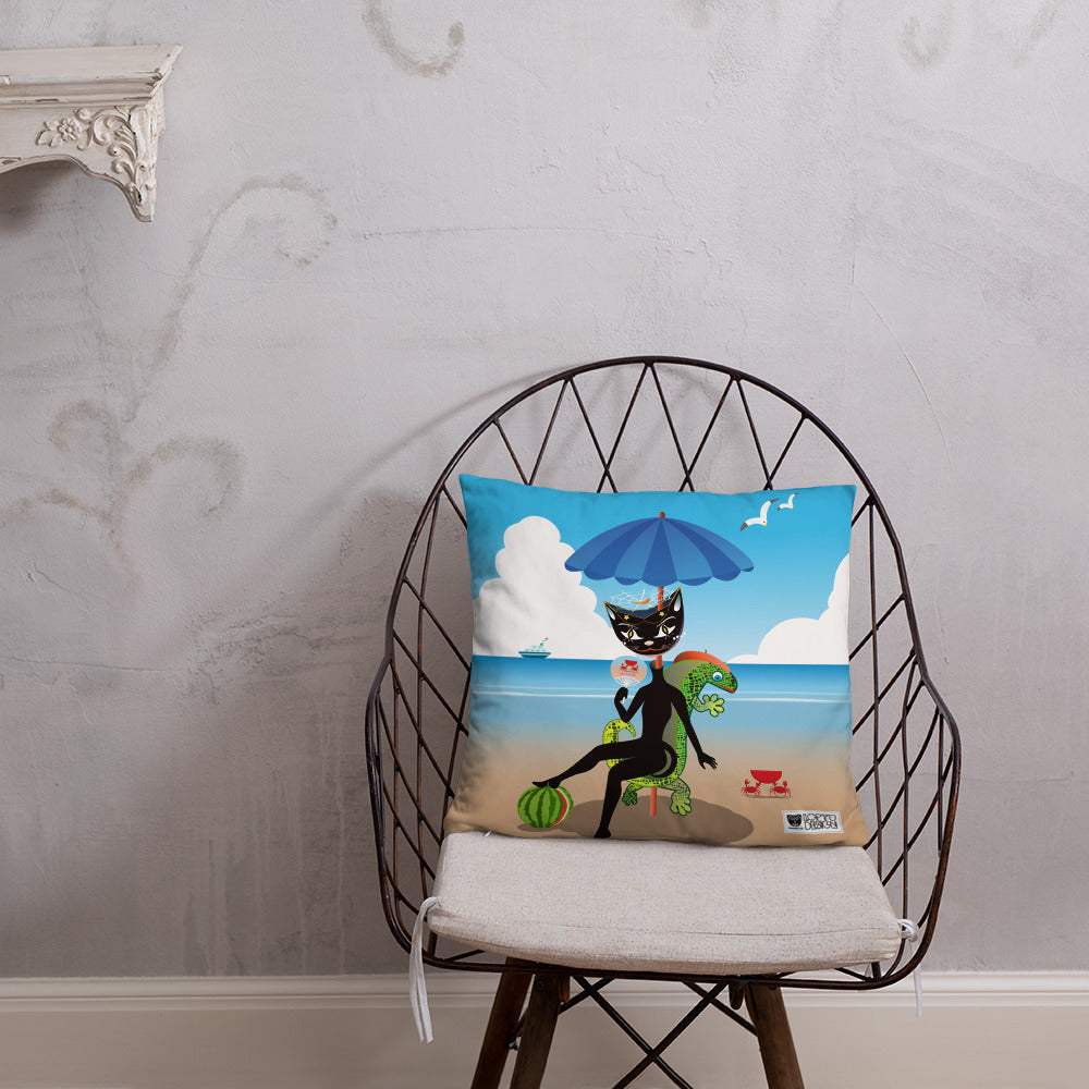 ベーシッククッション・黒猫ガール「甘い生活」【IL005-BC016】