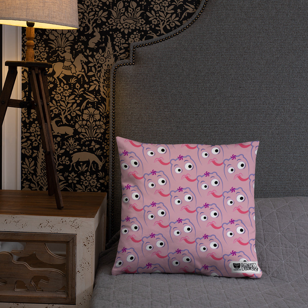 ベーシッククッション・宇宙のっこ模様ピンク【CA016-BC006】