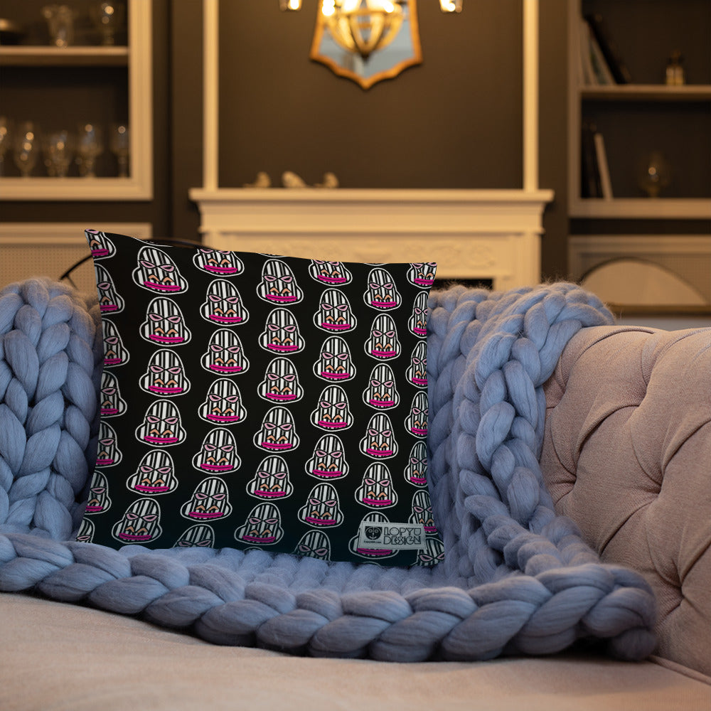 ベーシッククッション・ゴリラダダ模様黒【CA031-BC007】