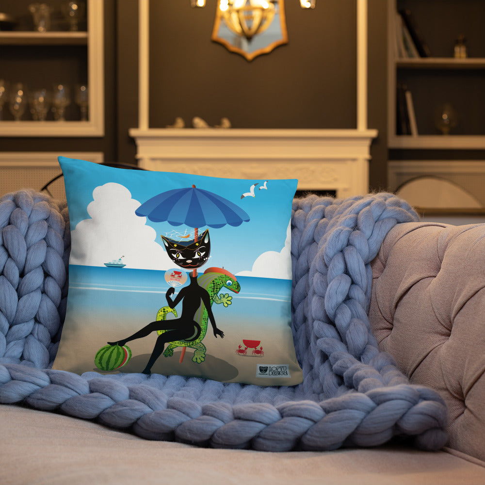ベーシッククッション・黒猫ガール「甘い生活」【IL005-BC016】