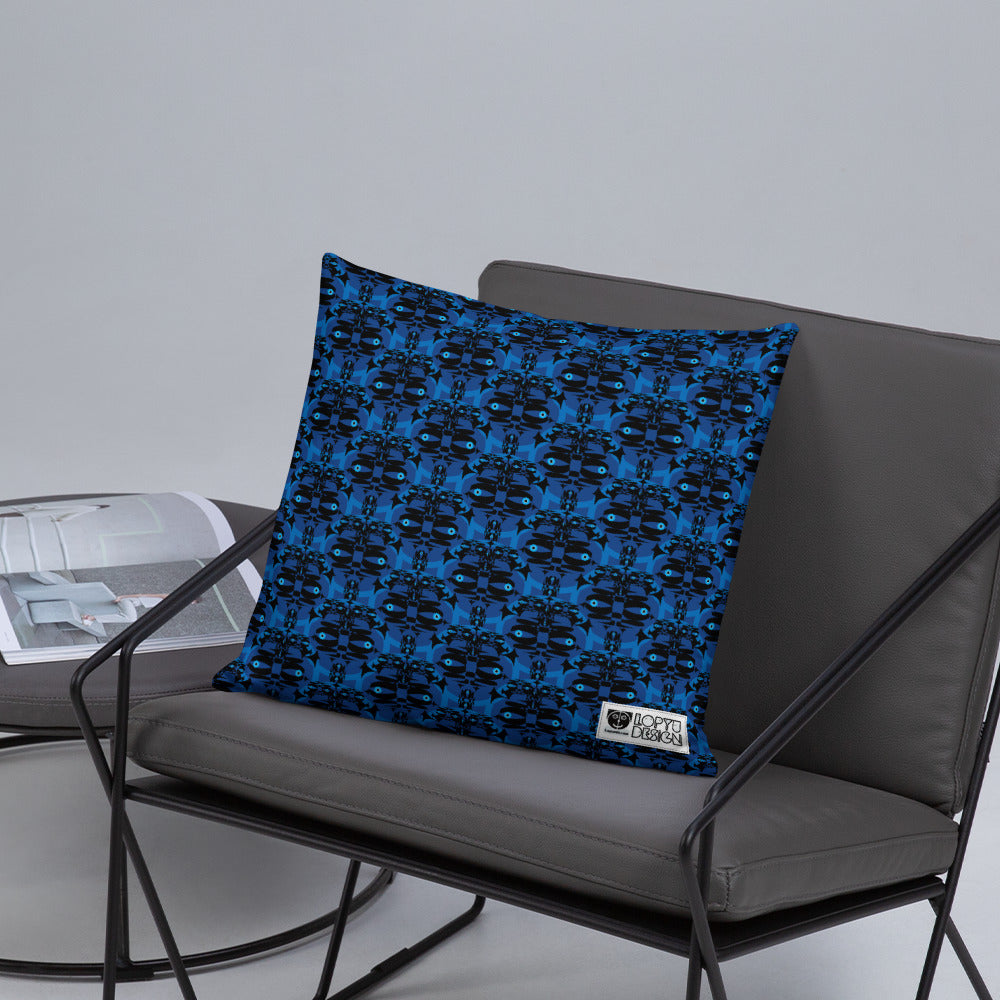 ベーシッククッション・青輪イジドール模様青【CA001- BC001】