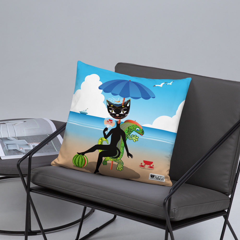 ベーシッククッション・黒猫ガール「甘い生活」【IL005-BC016】