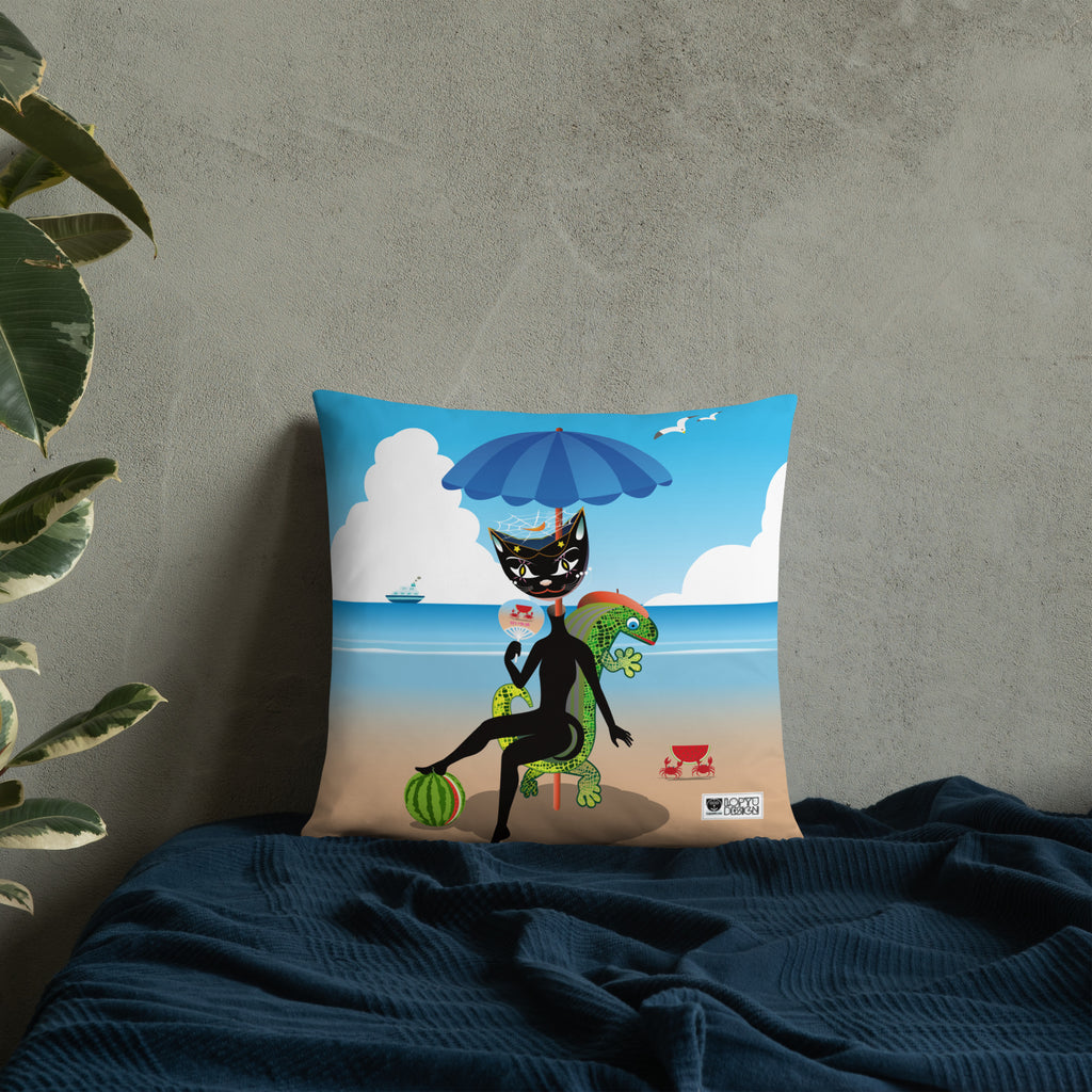 ベーシッククッション・黒猫ガール「甘い生活」【IL005-BC016】