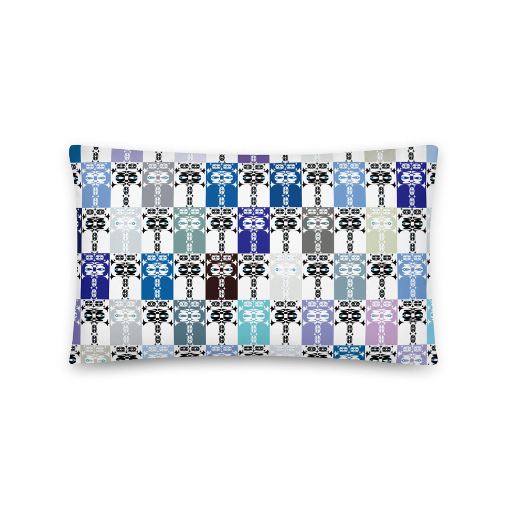 ベーシッククッション・イジドール格子柄ソフト&クール【CA001-BC021】