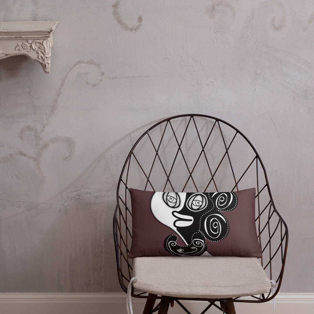 ベーシッククッション・ラメ子先生模様裏臙脂【CA002-BC002】