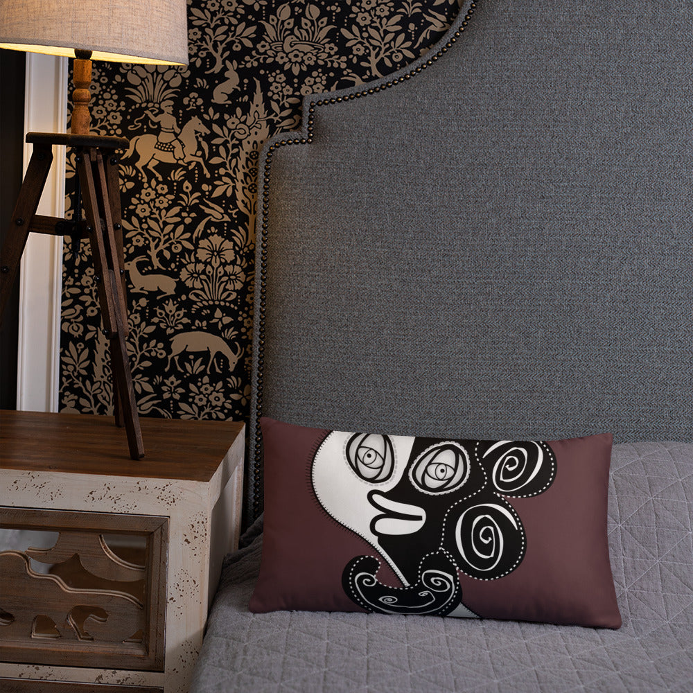 ベーシッククッション・ラメ子先生模様裏臙脂【CA002-BC002】