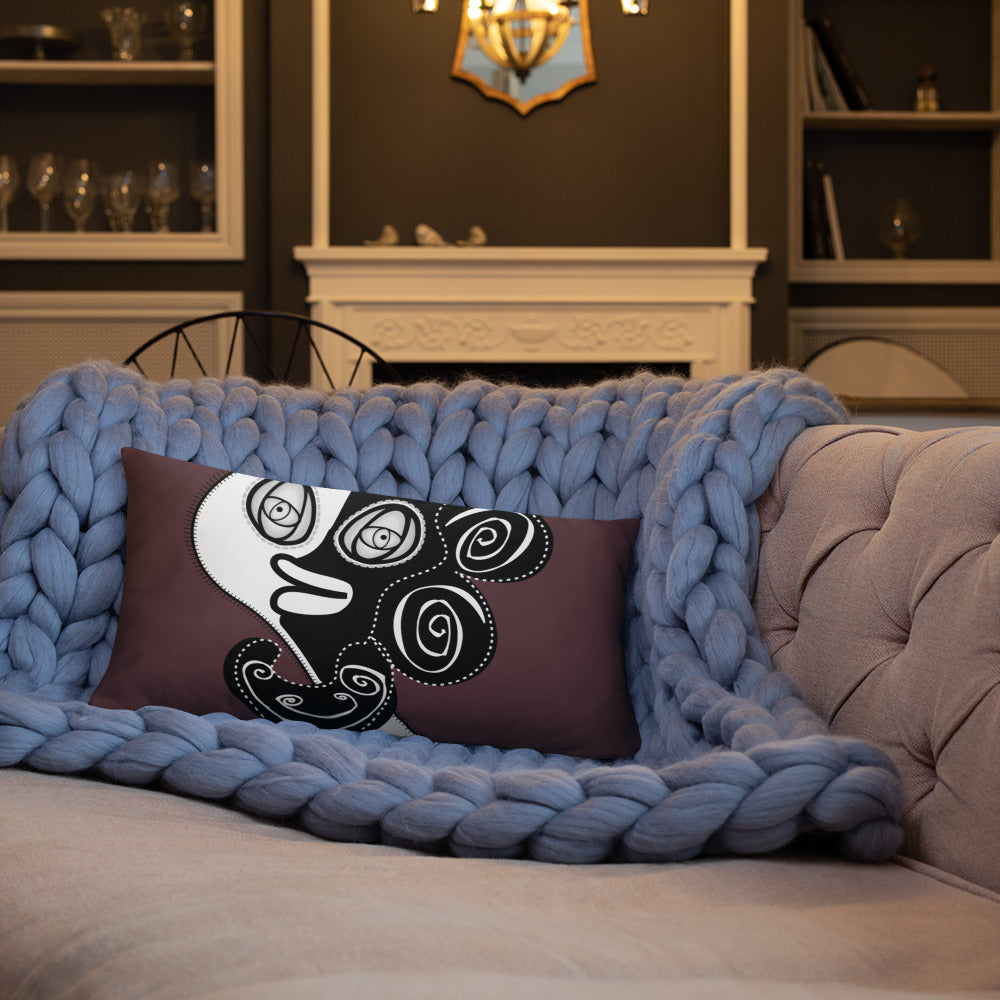 ベーシッククッション・ラメ子先生模様裏臙脂【CA002-BC002】