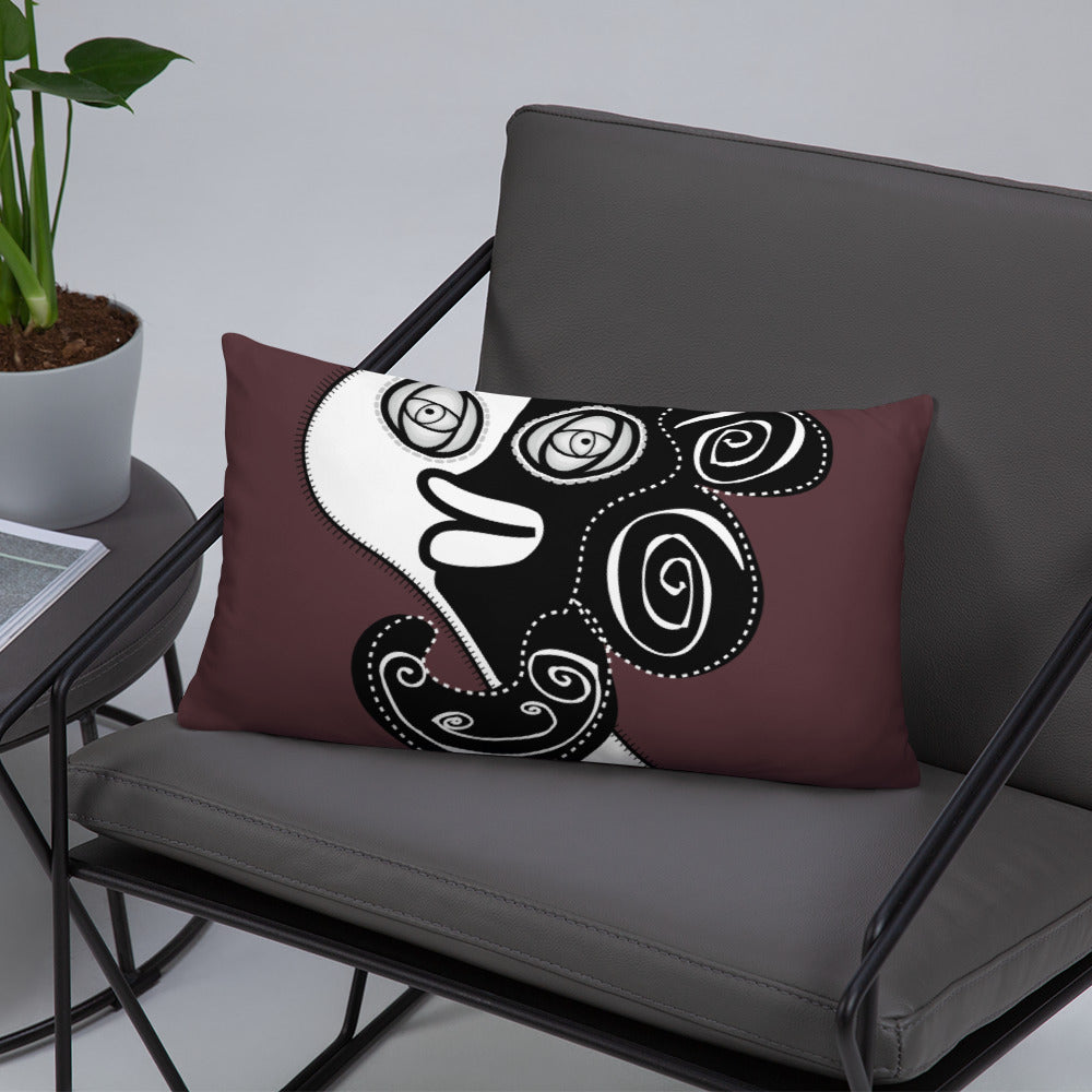 ベーシッククッション・ラメ子先生模様裏臙脂【CA002-BC002】