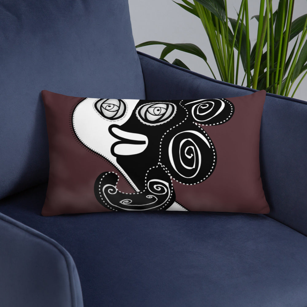 ベーシッククッション・ラメ子先生模様裏臙脂【CA002-BC002】