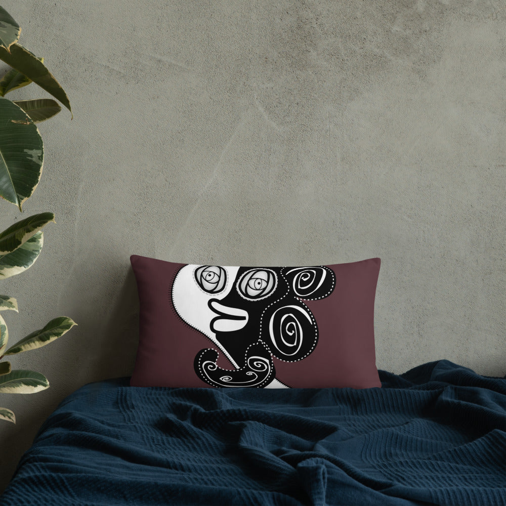 ベーシッククッション・ラメ子先生模様裏臙脂【CA002-BC002】