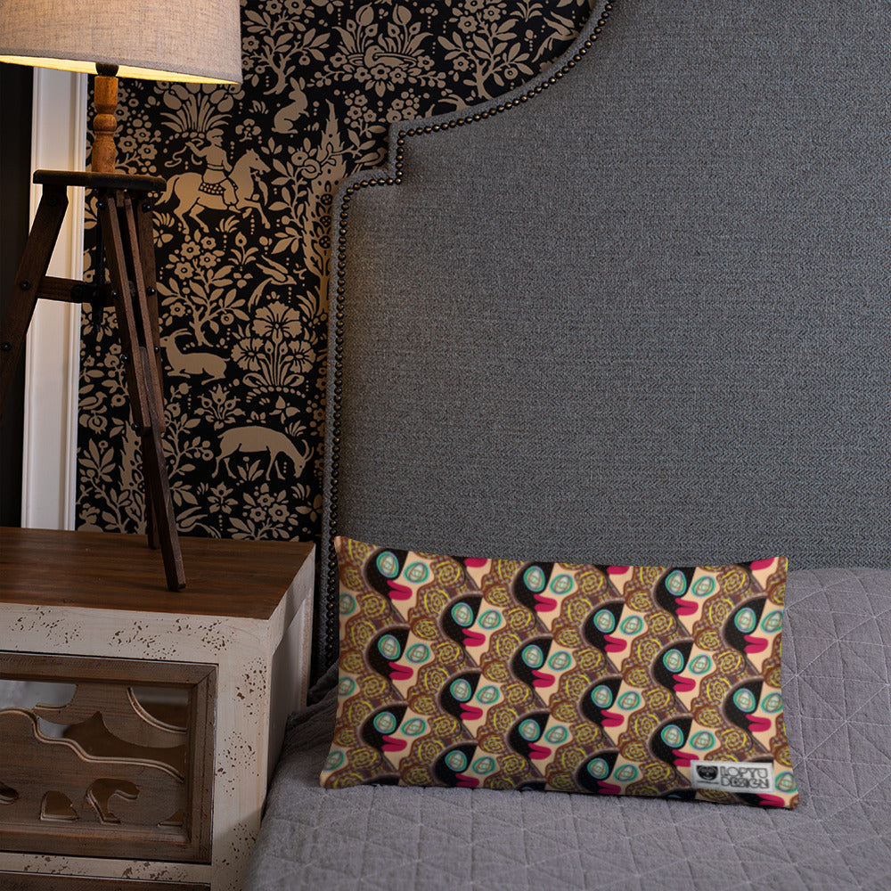 ベーシッククッション・ラメ子先生模様裏臙脂【CA002-BC002】