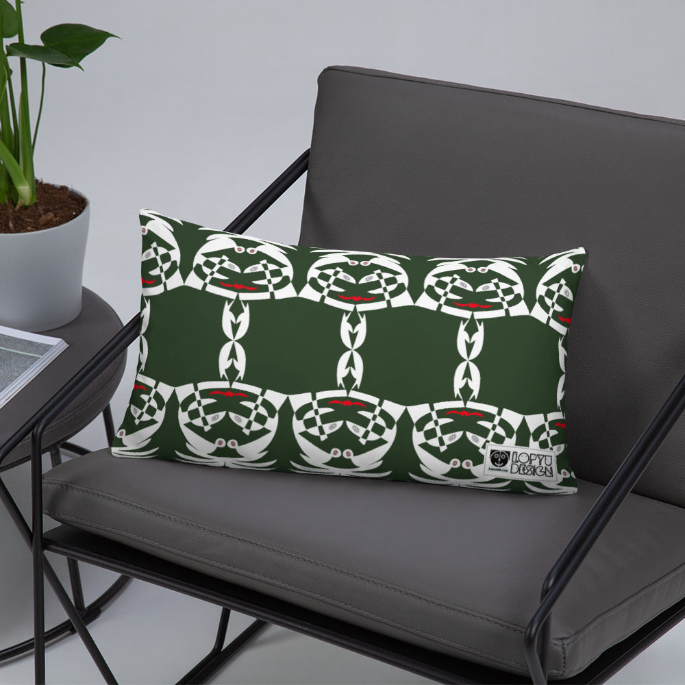 ベーシッククッション・ボクチャン模様反転ディープグリーン【CA003-BC003】