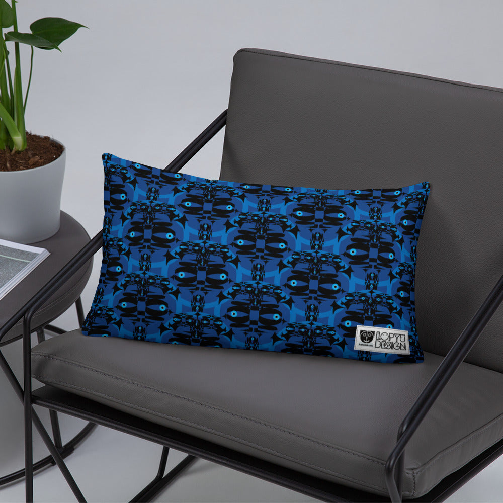 ベーシッククッション・青輪イジドール模様青【CA001- BC001】